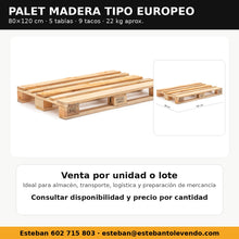 Palet madera 80x120 tipo europeo 1ERT reciclable