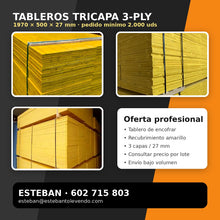 Tablero tricapa 3-Ply 1970x500x27 mm para encofrado