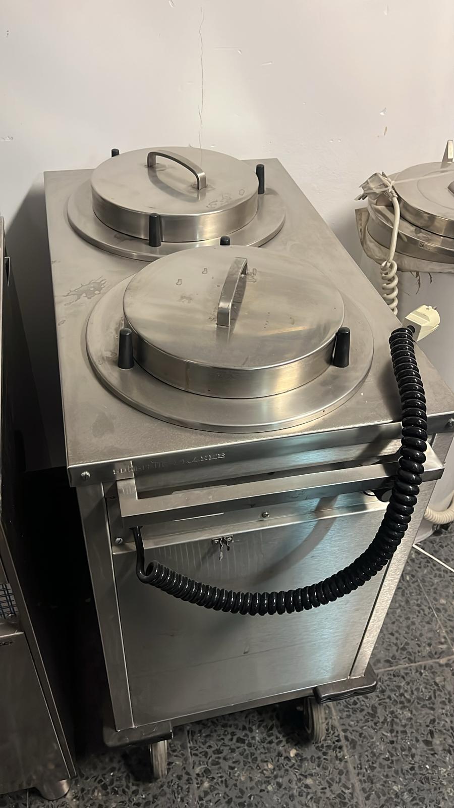 Marmita Eléctrica Doble sobre Carro Inox con Ruedas – Segunda Mano