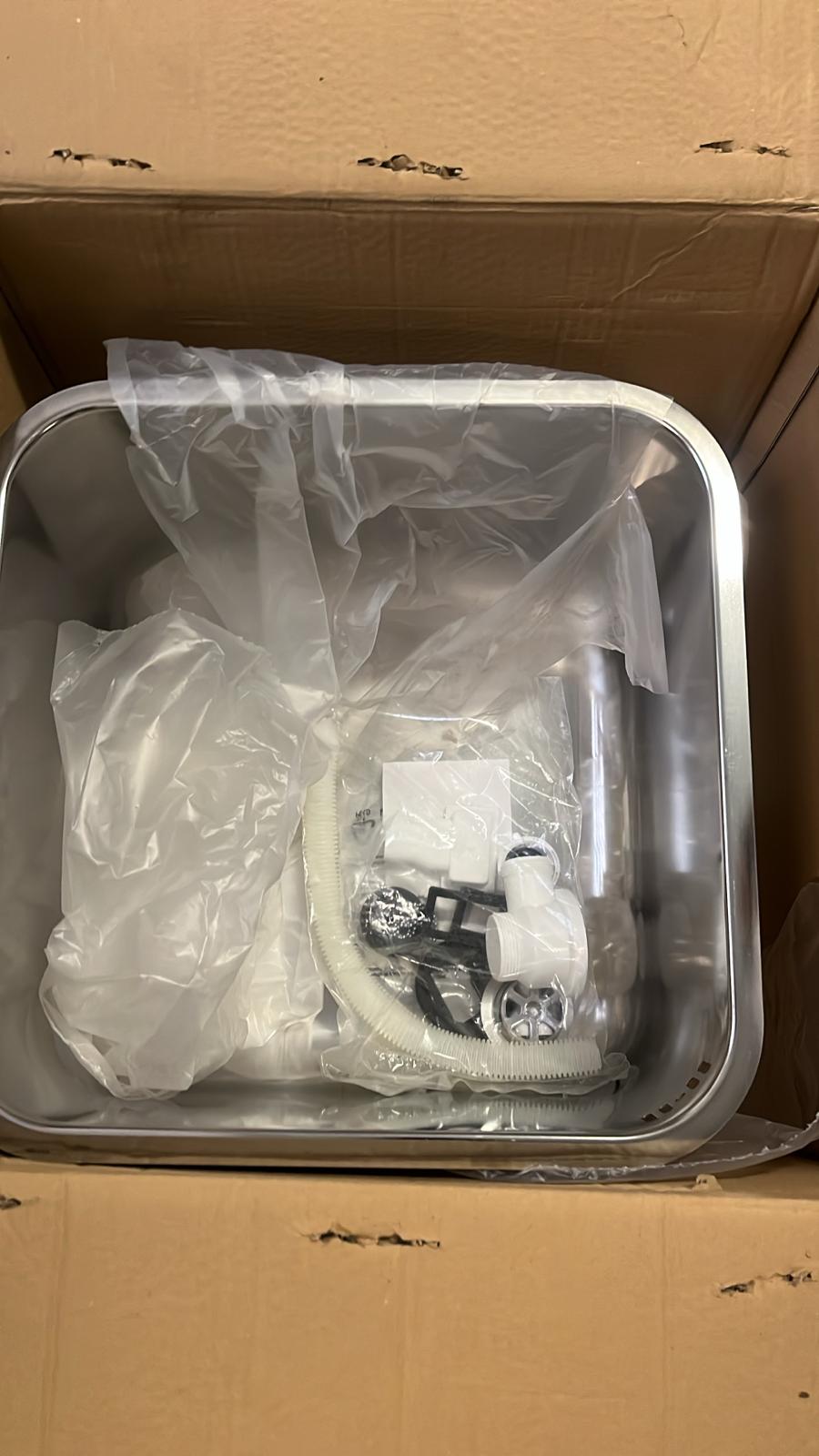 Fregadero Inox Cubeta Cuadrada – Nuevo en Caja con Accesorios