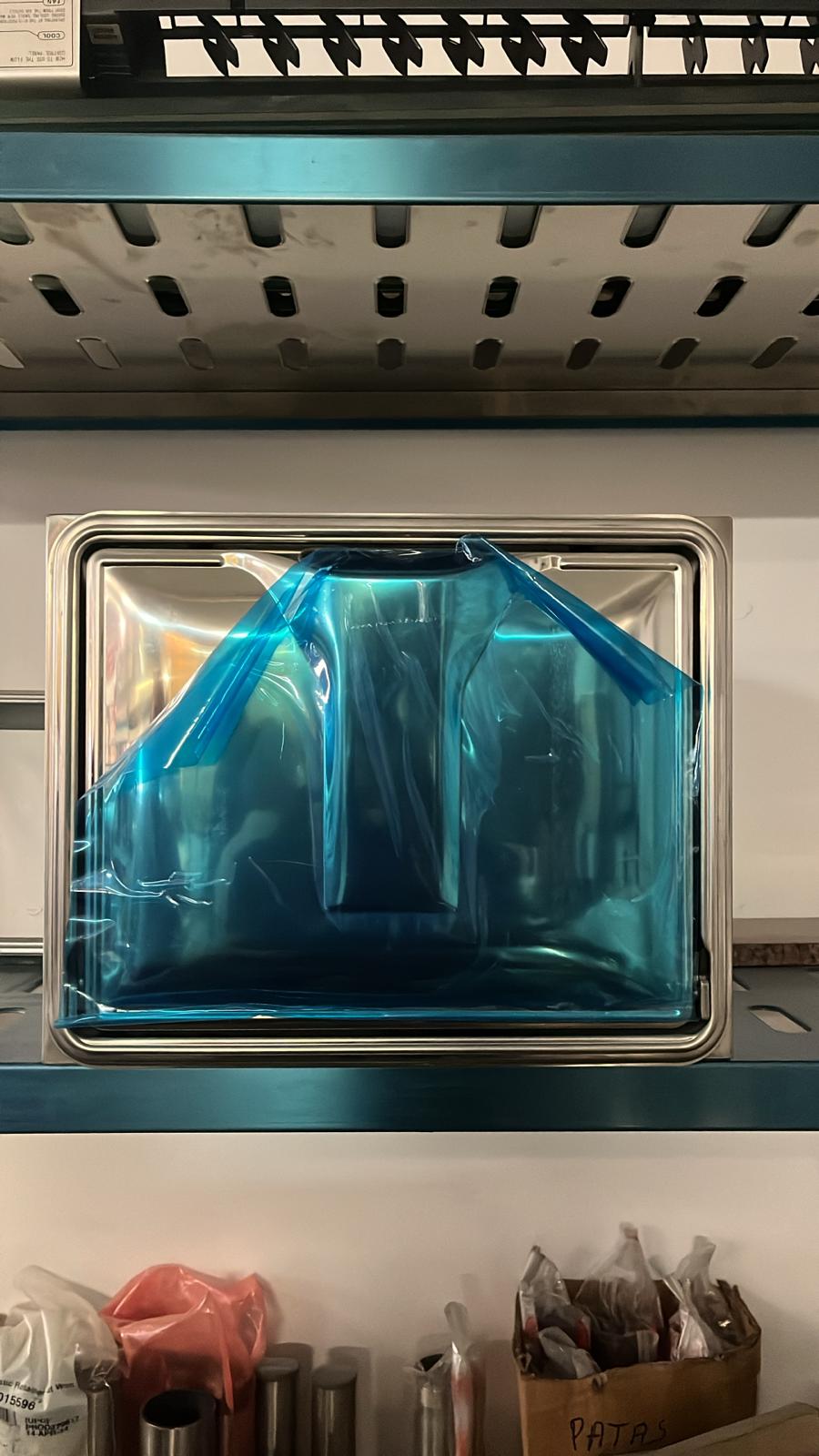 Campana de Extracción Portátil Azul con Marco Inox – Segunda Mano